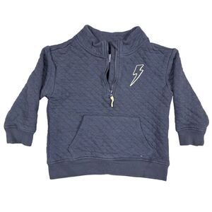 Grayson Mini Kids 3T Gray Lightning Bolt Quilted Sweatshirt Pullover